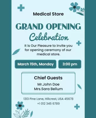 Medical Store Grand Opening Celebration Flyer Template