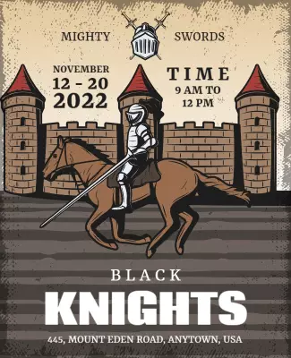 Medieval Knight and Castle Themed Event Poster Template