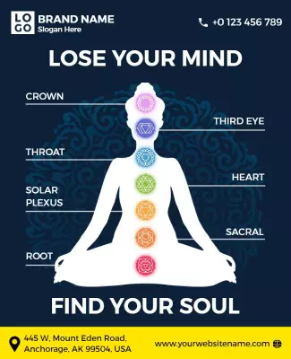 Meditative Chakra Alignment Wellness Retreat Poster Template