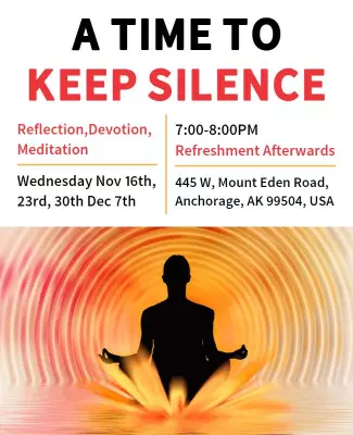 Meditative Orange and Yellow Reflection Event Poster Template