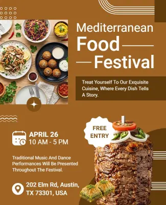 Mediterranean Food Festival Event Flyer Template