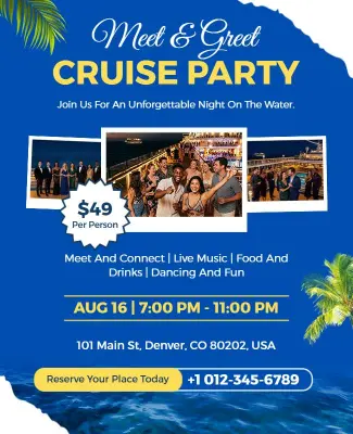 Meet and Greet Cruise Party Flyer Template