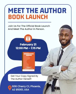 Meet the Author Book Launch Poster Template