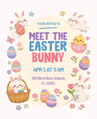 Meet the Easter Bunny Flyer Template