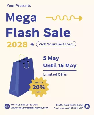 Promotional Mega Flash Sale Flyer Template