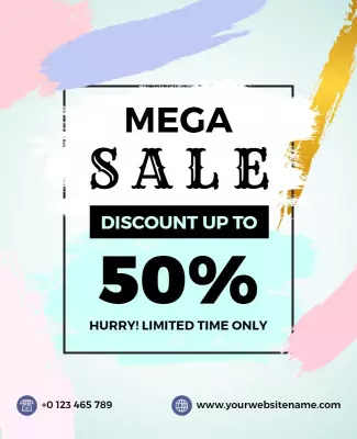 Mega Shopping Sale Promotional Flyer Template