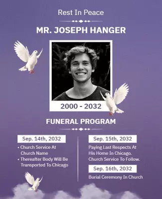 Memorial and Funeral Program Ceremony Flyer Template