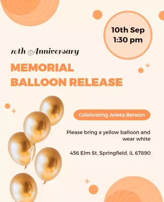 Memorial Balloon Release Anniversary Event Flyer Template