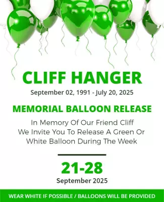 Vibrant Green and White Memorial Balloon Release Flyer Template
