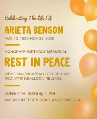 Memorial Celebration and Balloon Release Flyer Template