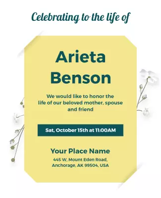 Memorial Celebration Invitation Flyer Template