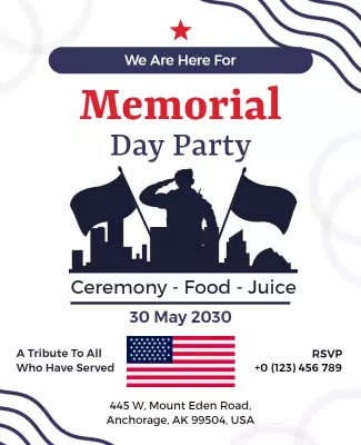 Memorial Day Celebration Ceremony Flyer Template