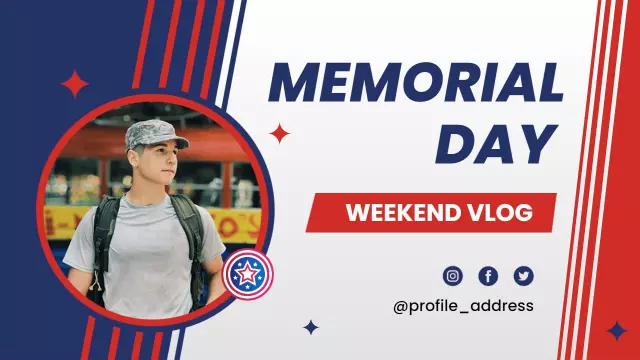 Memorial Day Celebration Weekend Vlog YouTube Thumbnail Template