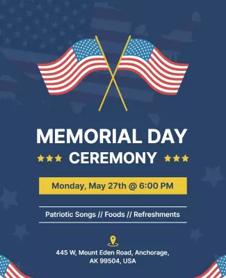 Memorial Day Ceremony Event Flyer Template
