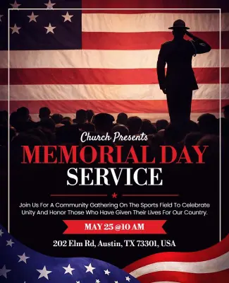Memorial Day Service Event Flyer Template