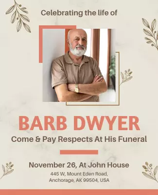 Elegant Floral Tribute Funeral Celebration Flyer Template