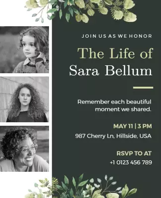 Memorial Service Commemoration Event Flyer Template