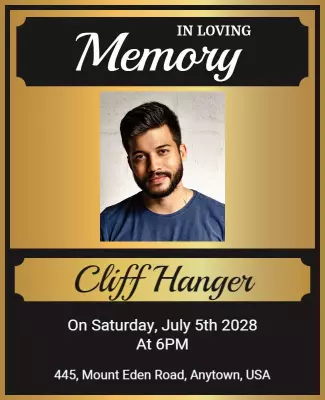 Elegant Gold Tribute In Loving Memory Flyer Template