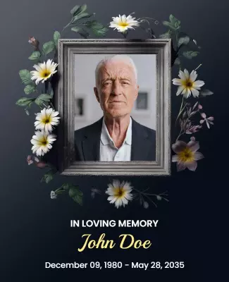 Memorial Service Tribute Announcement Flyer Template