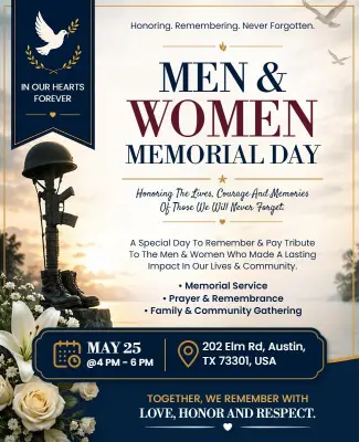 Men and Women Memorial Day Flyer Template