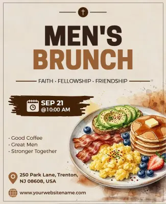 Men's Brunch Event Flyer Template