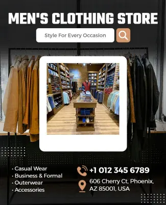 Men's Clothing Store Promotional Flyer Template