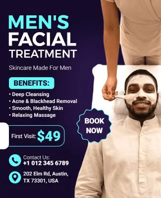 Men's Facial Treatment Promotion Flyer Template