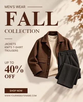 Men's Fall Clothing Collection Promotional Flyer Template
