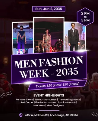 Mens Fashion Week Event Flyer Template