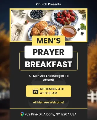 Men's Prayer Breakfast Event Poster Template