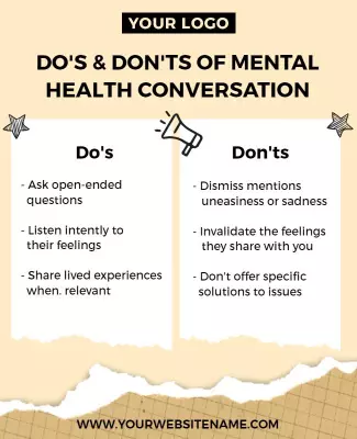 Mental Health Conversation Tips Flyer Template