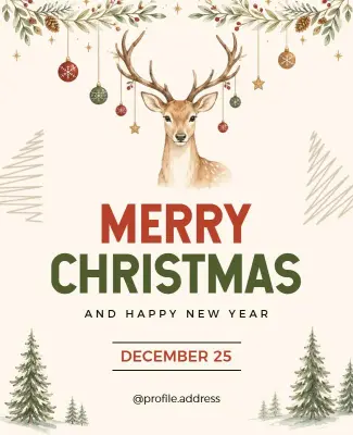 Merry Christmas and Happy New Year Poster Template