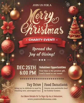 Merry Christmas Charity Event Flyer Template