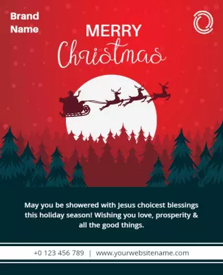 Merry Christmas Flyer or Christmas Promo Flyer Design Template