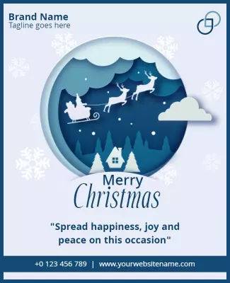 Festive Snowy Christmas Celebration Flyer Template