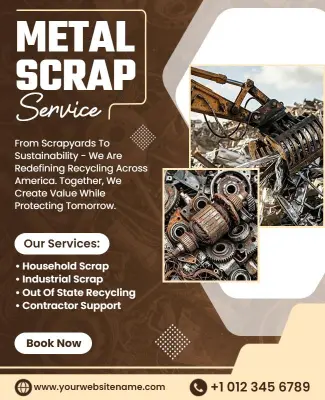 Metal Scrap Recycling Services Promotional Flyer Template