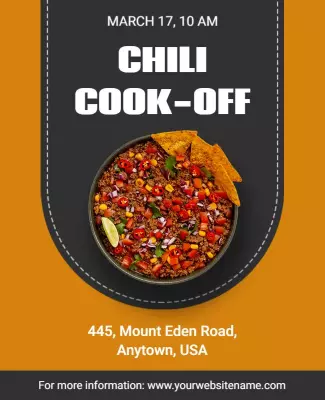 Meteor and Mine Shaft Chili Cook Off Flyer Template