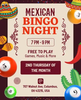 Mexican Bingo Night Event Flyer Template