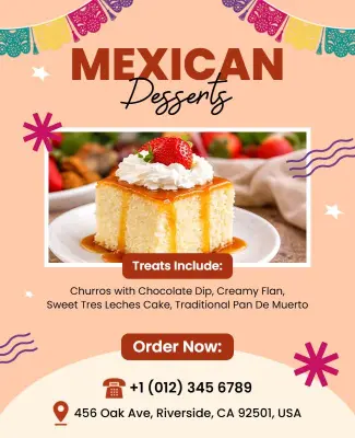 Mexican Dessert Promotion Flyer Template