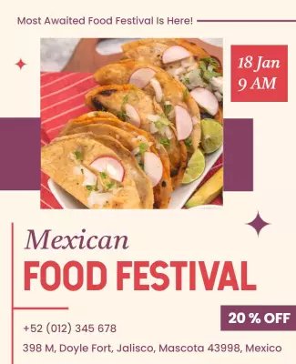 Mexican Food Festival Discount Flyer Template