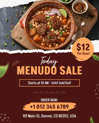 Mexican Menudo Sale Event Flyer Template