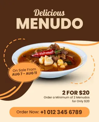 Mexican Menudo Special Offer Flyer Template