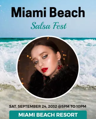 Miami Beach Salsa Festival Event Flyer Template