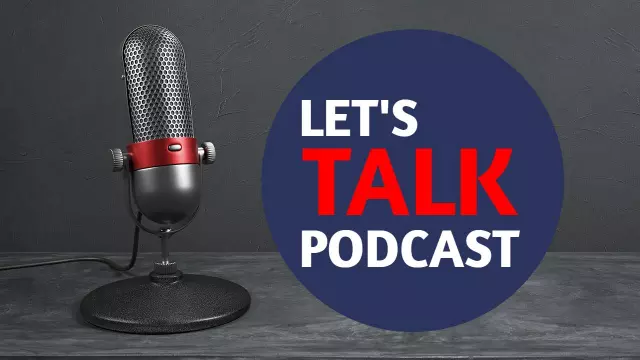 Microphone Discussion Let's Talk Podcast YouTube Thumbnail Template