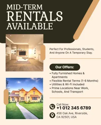 Mid-Term Rental Housing Availability Flyer Template