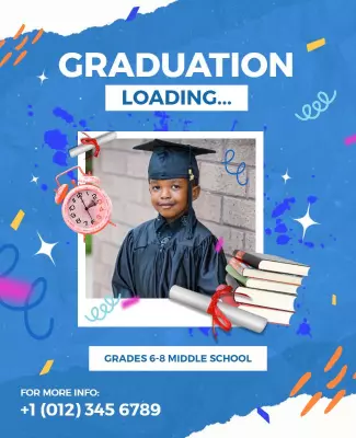 Middle School Graduation Ceremony Flyer Template