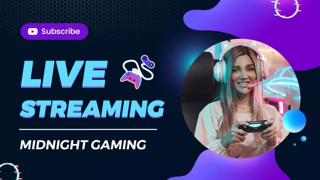 Midnight Gaming Live Streaming YouTube Thumbnail Template