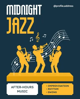 Midnight Jazz Music Event Poster Template
