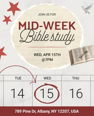 Midweek Bible Study Gathering Flyer Template