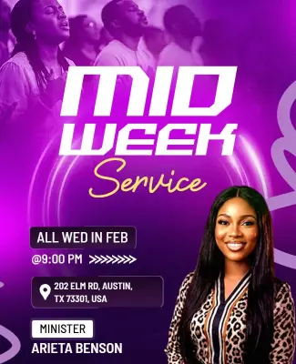 Midweek Church Service Event Flyer Template